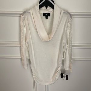 6/$20.  IZ BYER  WHITE COWL BLOUSE